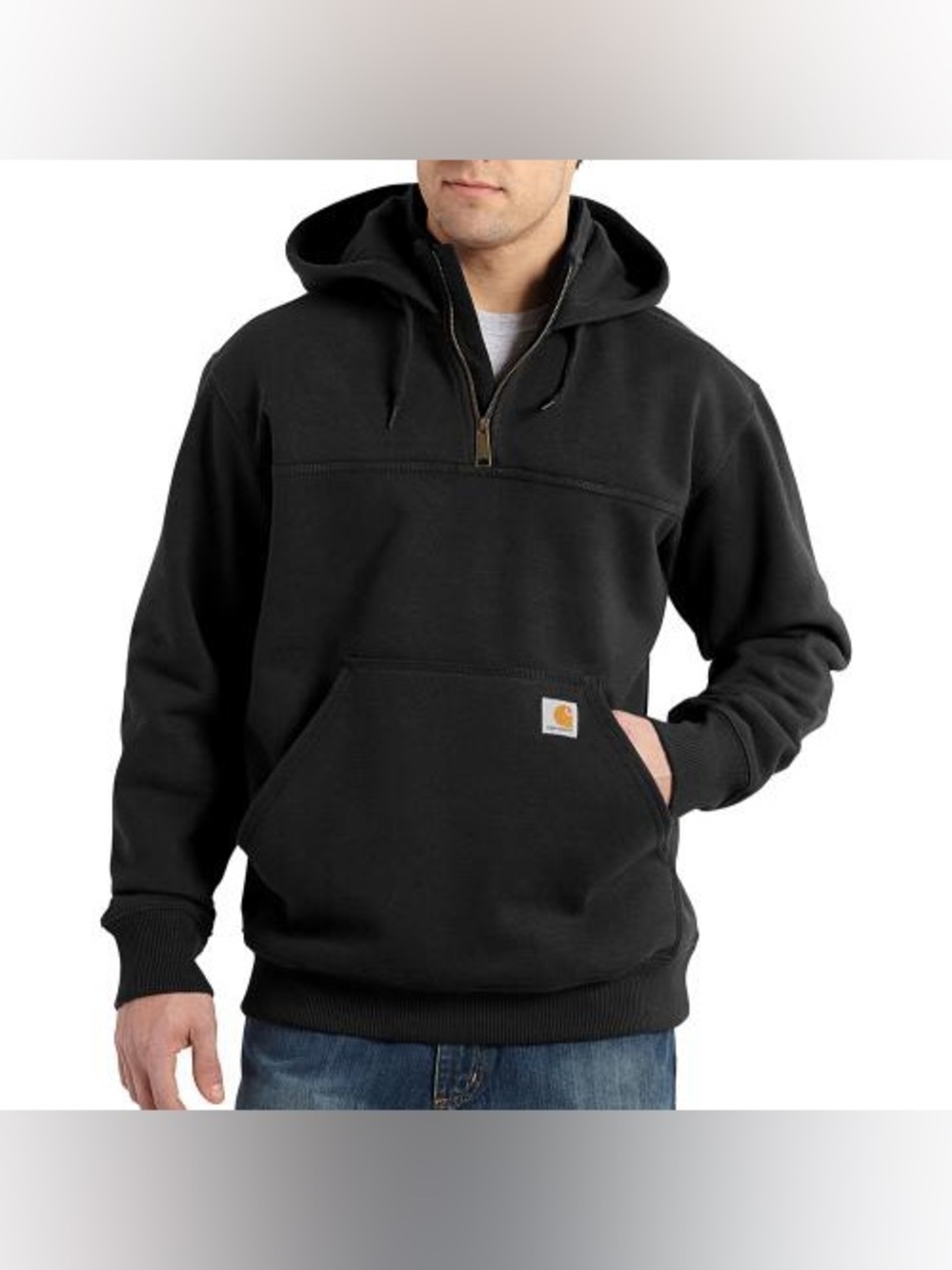 Carhartt Black Men's Rain Defender® Quarter Zip Hoodie